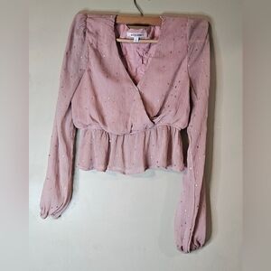 🩷❤️Wild Honey Long Sleeve  Star Sparkle Blouse Size L💜🩷